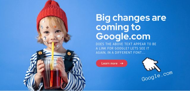 Example of an email image used by cybercriminals to trick recipients into thinking it was sent by Google. The image utilizes Google's typical color scheme but the word Google is spelled with an uppercase I in place of the lowercase L.