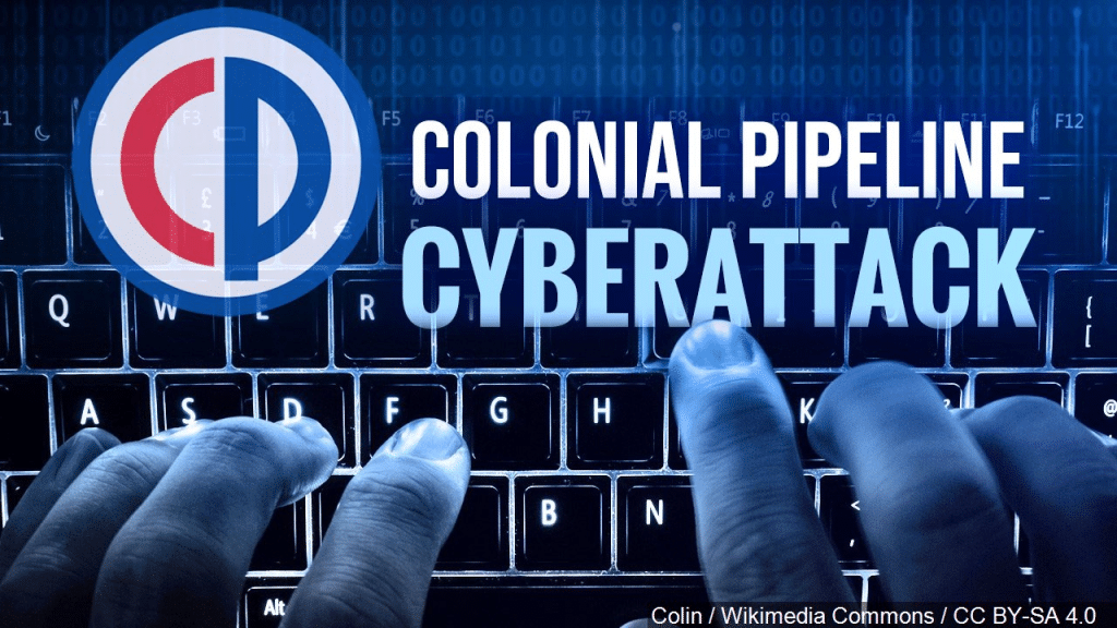 colonial pipeline logo on keyboard illustrating need for ransomware protection.